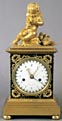 A good French mantle clock with original fire gilt mounts. Circa 1800